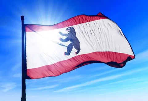 Berlin flag waving on the wind Stock Illustration