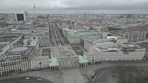 Berlin gate drone  fly by Stock Footage 305682834