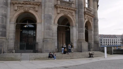 Berlin, Germany - 09/03/2017: Bode Museum main entrance arches and steps Stock Footage 95155648