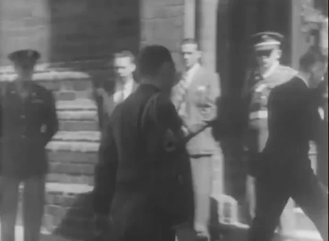 BERLIN, GERMANY - 1948: Ambulance transfer - Casket unloaded from Army ambulance Stock Footage 344494770