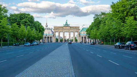 Berlin, Germany 2021-hyperlapse of Brandenburg Gate Brandenburger Tor Stock Footage 151221144