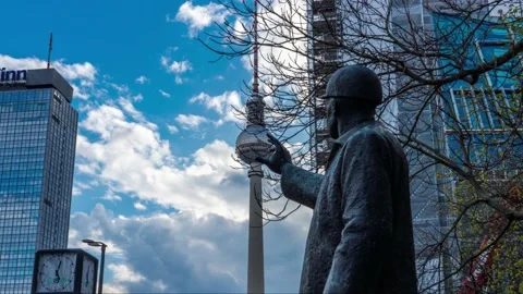 Berlin, Germany 2021- TV Tower in Berlin, Germany Stock Footage 152156053