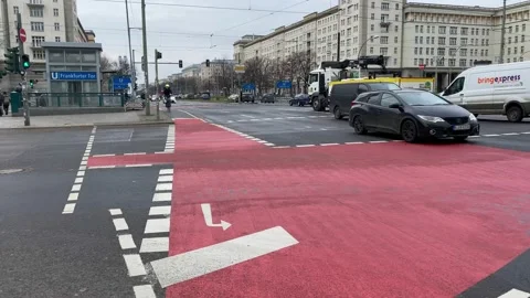 BERLIN, GERMANY 2/1/2022 Intersection Frankfurter Tor in Berlin Friedrichshain Video stock 169709236