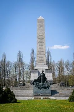 Berlin, Germany - April 21, 2023: The Soviet war memorial in Schonholzer Heide Stock Photos