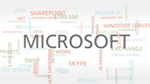 Berlin, Germany - August 1 2024 - Microsoft word cloud Stock Footage 280674039