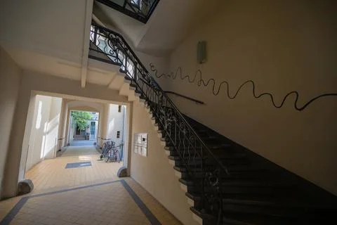 Berlin, Germany - August 12 , 2021 - view of the buildings at the Anne Frank  Stock Photos