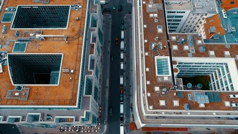 BERLIN, GERMANY – AUGUST, 2019: Aerial drone panorama view of Potsdamer Platz Video stock 119336512