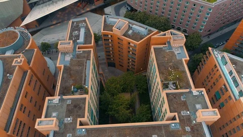 BERLIN, GERMANY – AUGUST, 2019: Aerial drone panorama view of Potsdamer Platz Stock Footage 119337464