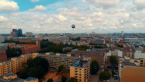 BERLIN, GERMANY - AUGUST, 2019: Aerial view of the city suburbs architecture Stock Footage 119339657