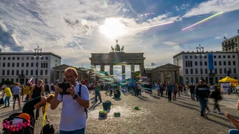 Berlin, Germany, August 29., 2020:Timelapse of Brandenburg Gate with a large Stock-Footage 140160213