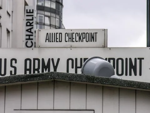 Berlin, Germany, August 4, 2006, Guard house for Army checkpoint in Germany Stock Photos