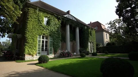 Berlin, Germany - August 9, 2025: Tourists at the Liebermann Villa at Wannsee Stock Footage 318607114