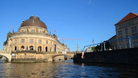 BERLIN GERMANY Bode museum in sunny day on blue sky background. River Island Stock-Footage 127154052