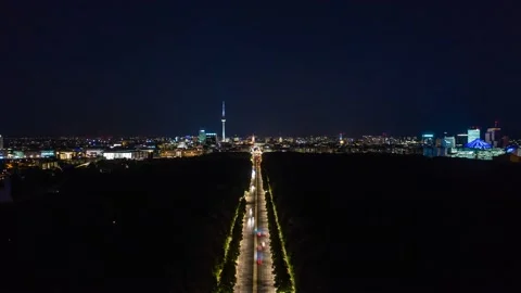 Berlin, Germany. Capital city HYperlapse aerial view with Tiergarten park and 스톡 동영상 146256641