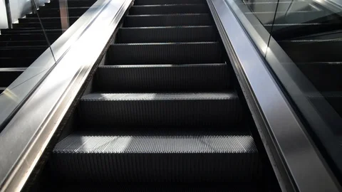 BERLIN GERMANY Escalator up to Train station on platform Berlin Hauptbahnhof 스톡 동영상 127153970