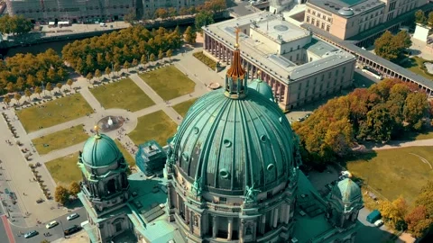 BERLIN, GERMANY - JUNE 15, 2023: Aerial Panorama drone view of Berlin Cathedral Stock Footage 265681471