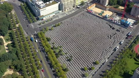 BERLIN, GERMANY - JUNE 17, 2023: Aerial panorama drone view of Berlin city Stock Footage 265669211