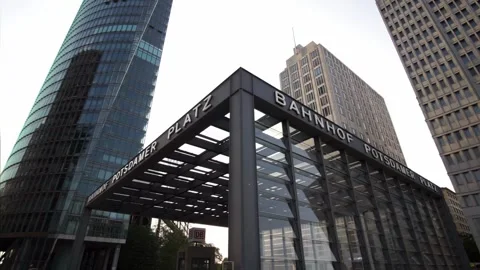 Berlin, Germany - June 3, 2025: Entrance of Berlin Potsdamer Platz Station Stock Footage 314116844