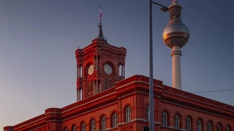 BERLIN, GERMANY - MARCH 1, 2024: Timelapse view of Central Berlin and famous Stock Footage 266415105