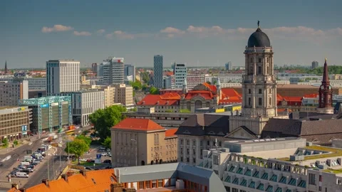 BERLIN, GERMANY - MARCH 1, 2024: Timelapse hyperlaspse view of Berlin city Stock Footage 266416290