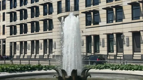 Berlin, Germany - May 23, 2026 - water fountain sprays continuously, showcasing Stock Footage 336311008
