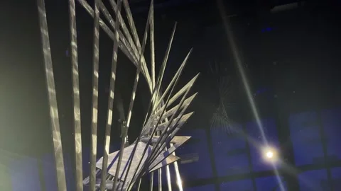Berlin, Germany - May 23, 2026 - abstract metal sculpture, displaying sharp Stock Footage 336311023