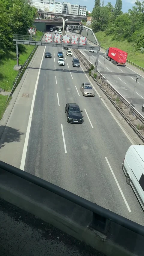 Berlin, Germany - May 23, 2026 - vehicle movement on a multilane German autobahn Stock Footage 336311059