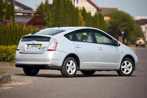 Berlin, Germany - May, 3 2024: Toyota Prius XW20 2009 hybrid electric car over Foto stock