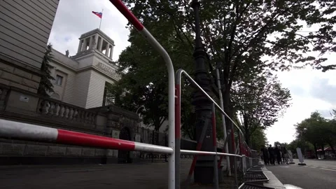 Berlin, Germany - May 30, 2025: Tourists pass by Russian Embassy Video stock 310526796