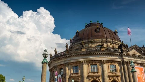 BERLIN, GERMANY - MAY,2019: Timelapse view of Bode Museum in Berlin city centre Stock Footage 124861563