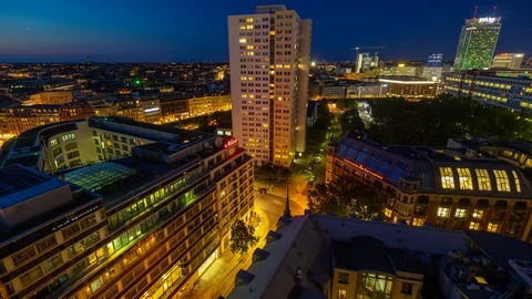 BERLIN, GERMANY - MAY,2019: Timelapse view of Berlin city centre from above Stock Footage 124867875