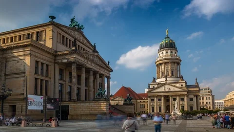 BERLIN, GERMANY - MAY,2019: Timelapse view of the famous Berlin drama theatre on Stock Footage 124873831