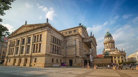 BERLIN, GERMANY - MAY,2019: Timelapse view of the famous Berlin drama theatre on Stock-Footage 124875364