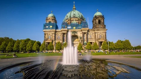 BERLIN, GERMANY - MAY,2019: Timelapse view of the historic building Berlin Stock-Footage 124880703