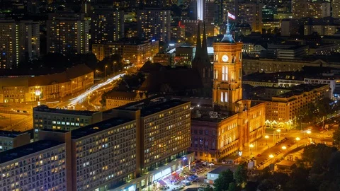 BERLIN, GERMANY - MAY,2019: Timelapse view of Berlin city centre from above Video stock 124888878