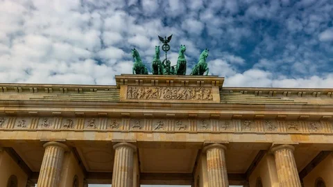 BERLIN, GERMANY - MAY,2019: Timelapse view of the famous historic monument Stock Footage 124891481