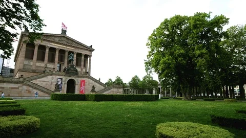 BERLIN GERMANY. Meadow in front of Alte Nationale Galerie, Old National Gallery Stock-Footage 127154476
