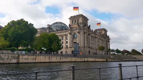 Berlin, Germany, October 1, 2022: On the building of the Bundestag in Berlin Stock Footage 219064892