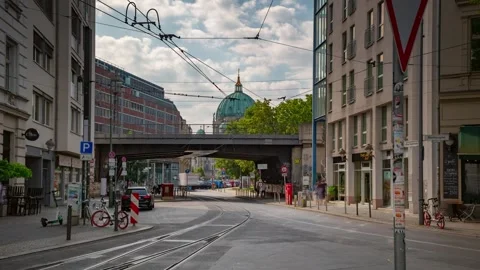 BERLIN, GERMANY - OCTOBER 28, 2024: Calm street view in Berlin with historical Stock-Footage 290513581