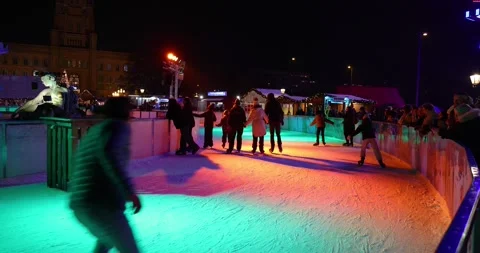 Berlin, Germany - People visiting the Xmas fair at Alexanderplatz in Berlin Stock Footage 255608596