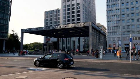 Berlin, Germany, Potsdamer Platz train station entrance. Stock-Footage 116256330