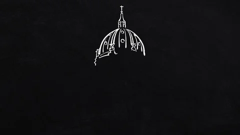 Berlin Germany self-drawing lines on the blackboard Stock Footage 109203284