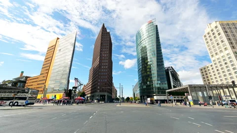 BERLIN, GERMANY - SEPTEMBER, 2022: Timelapse street view of Potsdamer Platz. Stock Footage 218491691