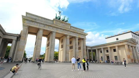 BERLIN, GERMANY - SEPTEMBER, 2022: Timelapse view of Brandenburg Gate in city Stock Footage 218494722