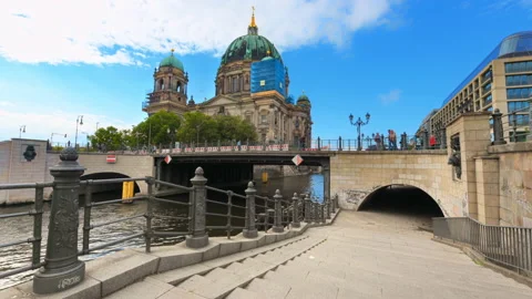 BERLIN, GERMANY - SEPTEMBER, 2022: Timelapse view of city downtown. Cathedral, Stock Footage 218572036