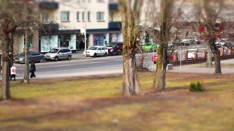 Berlin, Germany - Time lapse view of pedestrians and cars traffic on sunny Fall Stock Footage 137211942