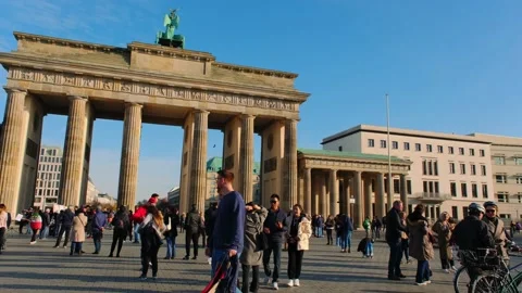 Berlin, Germany Tourists at the Brandenburg Gate, Berlin, Germany Stock Footage 233253053