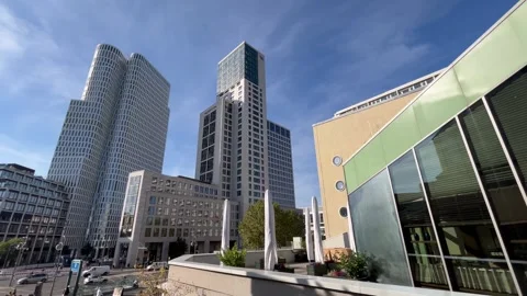 Berlin, Germany: Upper West building complex and Waldorf Astoria Hotel, 4K Stock Footage 253405738