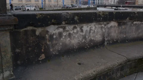 Berlin, Germany - War damage / bullet holes from WWII on Monbijoubrucke bridge Video stock 95876189