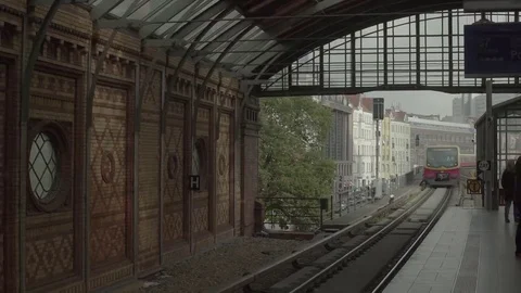 Berlin Hackescher Markt Station Train 4K Stock Footage 69143475